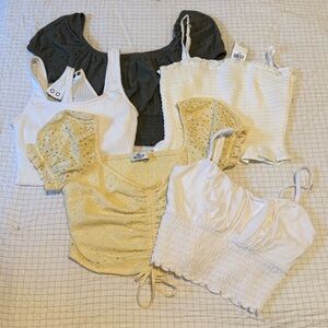 Hollister Eyelet and Smocked Tops Bundle